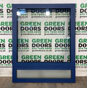 ALUMINIUM TOPHUNG CASEMENT WINDOW DOUBLE GLAZED BLUE BRAND NEW EXTERIOR EXTERNAL