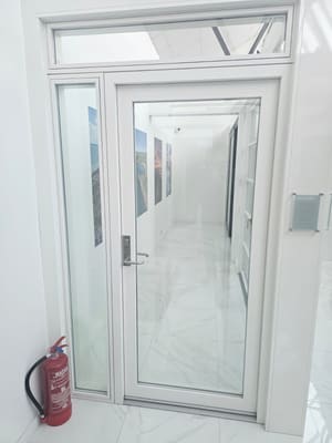 TALL ALUMINIUM BACK DOOR WITH SIDELIGHT AND TOPLIGHT BRAND NEW EXTERNAL EXTERIOR