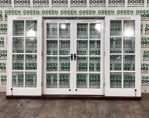 FRENCH DOORS WITH SIDELIGHTS SIDE LIGHTS TIMBER GEORGIAN BARS EXTERIOR EXTERNAL