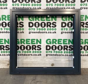 SMALL TINY CASEMENT WINDOW TOPHUNG BLACK ALUMINIUM EXTERIOR MODERN DOUBLE GLAZED