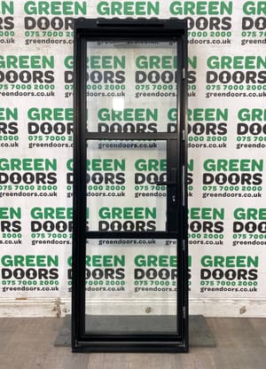 GEORGIAN BARS BACK DOORS EXTERNAL DOUBLE GLAZED ASTRAL HERITAGE BLACK ALUMINIUM