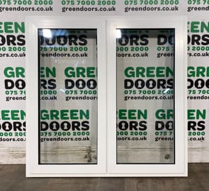 WIDE ALUMINIUM CASEMENT WINDOW EXTERNAL WHITE DOUBLE GLAZED ALI OUTWARDS NEW