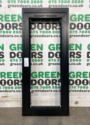 SMALL ALUMINIUM CASEMENT WINDOW EXTERNAL BLACK OUTWARDS BRAND NEW ORIGIN