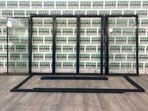 CORNER BI-FOLDING DOORS BIFOLDS ANTHRACITE GREY 7016 ANGLED ALUMINIUM ORIGIN NEW