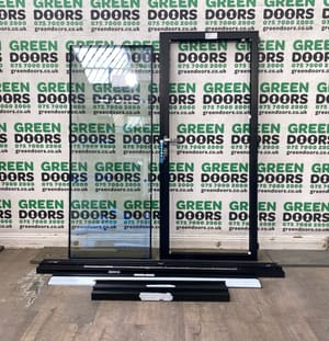 ORIGIN BLACK ALUMINIUM BACK DOOR EXTERNAL ALL GLASS DOUBLE GLAZED EXTERNAL NEW