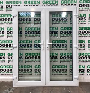 WIDE UPVC FRENCH DOORS EXTERNAL OUTWARDS DOUBLE GLAZED WHITE PLASTIC PLASTIC