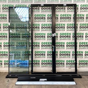 TALL THIN FRENCH DOORS ALUMINIUM ORIGIN BRAND NEW BLACK DOUBLE GLAZED EXTERNAL
