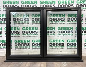 WIDE BLACK CASEMENT WINDOW UPVC EXTERNAL BIG DOUBLE GLAZED EXTERIOR TWO PANE