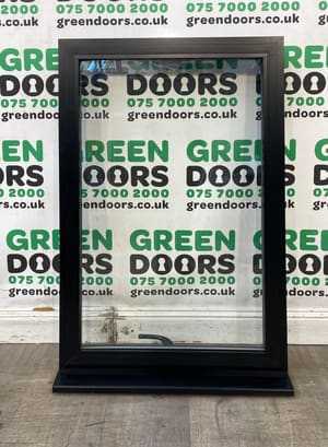 BLACK ALUMINIUM CASEMENT WINDOW TOP HUNG DOUBLE GLAZED EXTERNAL EXTERIOR DOUBLE