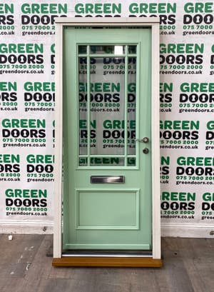 COTTAGE TIMBER FRONT DOOR 1930S EDWARDIAN VICTORIAN WOODEN CHARTWELL SAGE GREEN