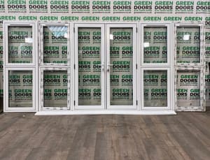 BIG WIDE FRENCH DOORS WHITE UPVC EXTERNAL EXTERIOR DOUBLE GLAZED OUTWARDS NEW