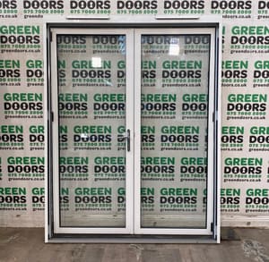 ALUMINIUM EXTERNAL FRENCH DOORS WHITE WIDE EXTERIOR DOUBLE GLAZED ALI PATIO
