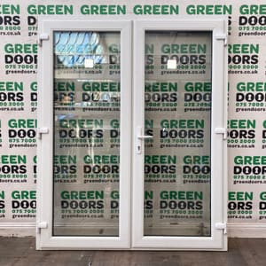 WHITE UPVC FRENCH DOORS WIDE DOUBLE GLAZED EXTERNAL EXTERIOR OUTWARDS PLASTIC