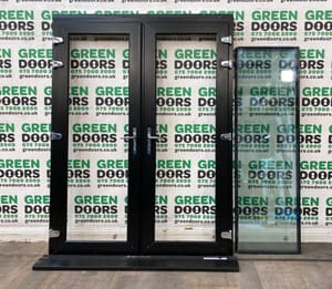 TRIPLE GLAZED FTRENCH DOORS EXTERNAL BLACK UPVC EXTERIOR PATIO 0UTWARDS