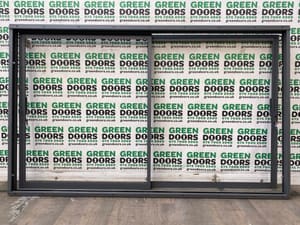 WIDE GREY SLIDING DOORS PATIO SLIDERS RAYNAERS TEXTURED PAINT DOUBLE GLAZED