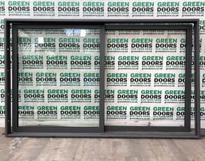 REYNAERS SLIDING PATIO DOORS GREY TWO PANE DOUBLE GLAZED TEXTURED EXTERNAL
