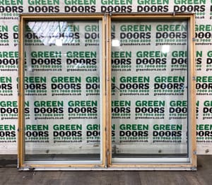 VELFAC ALUCLAD SLIDIGN DOORS PATIO ALUMINIUM WOODEN WHITE EXTERNAL DOUBLE GLAZED