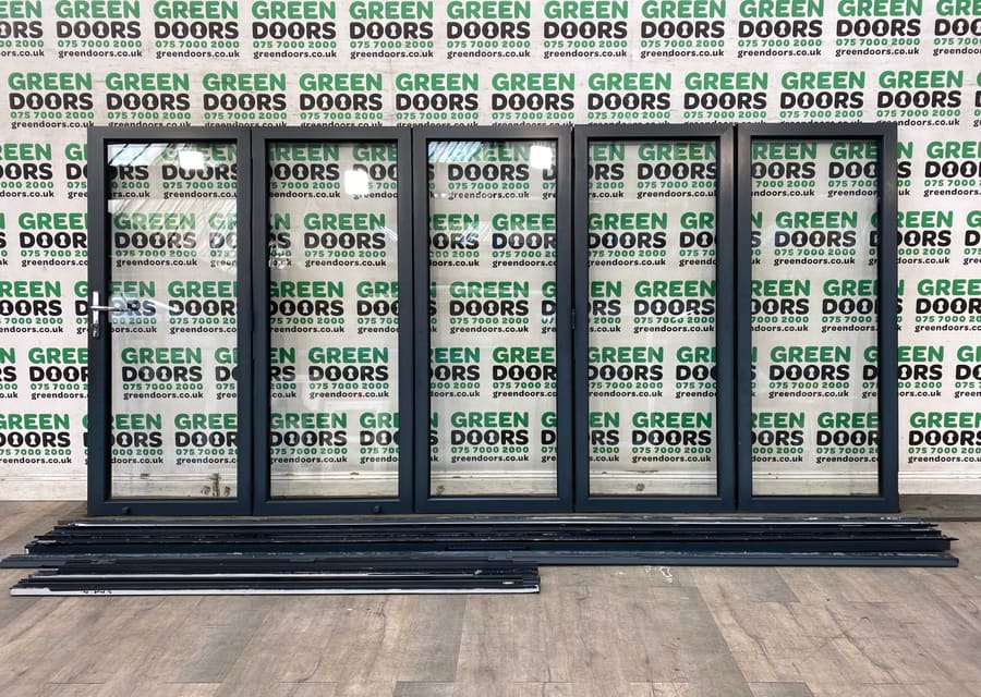 Grey Aluminium Bi-folding doors