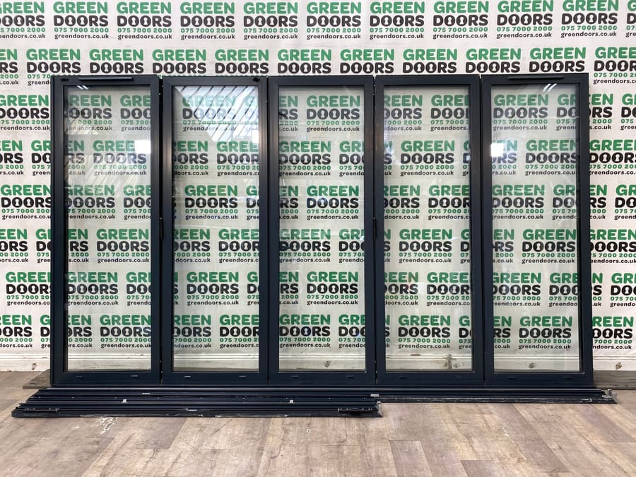 Grey Aluminium Bi-folding doors
